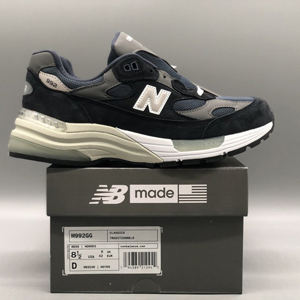 New Balance 992 Navy Grey Unisex Sneakers